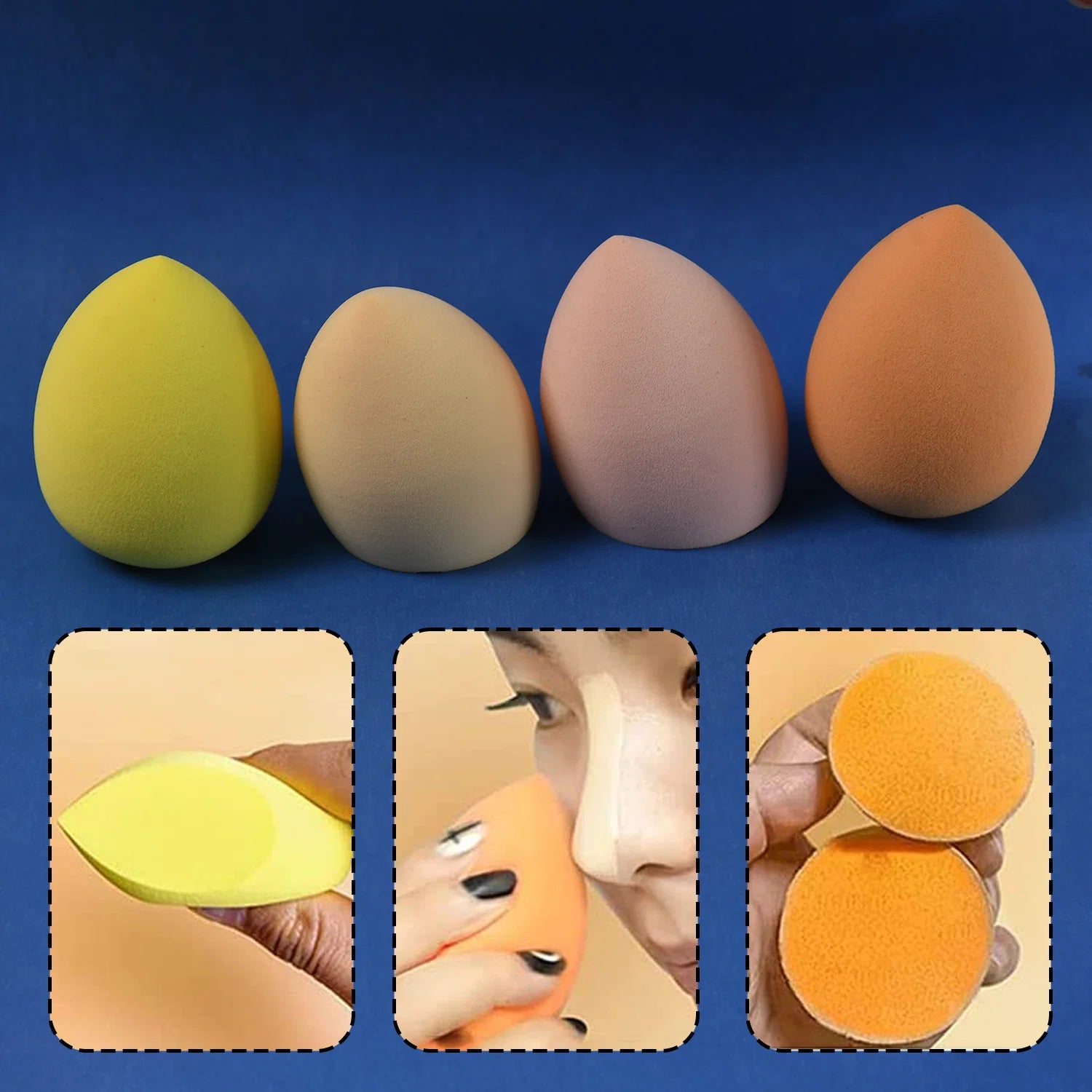 Makeup Sponges Set – Pack of 4 Soft, High-Density Blend For Flawless Application