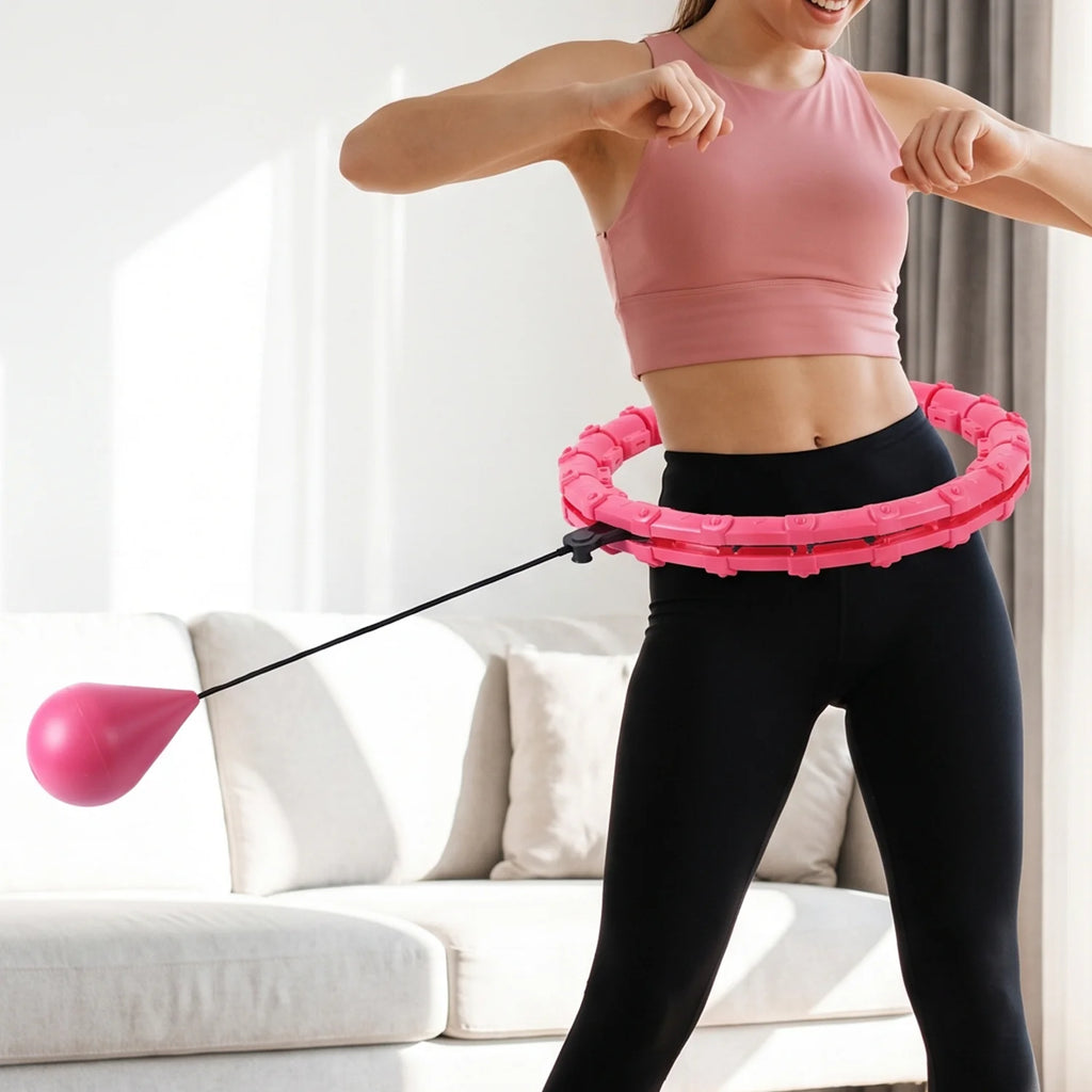 Adjustable Smart Hula Hoop Set With Weighted Ball For Fitness And Waist Exercise