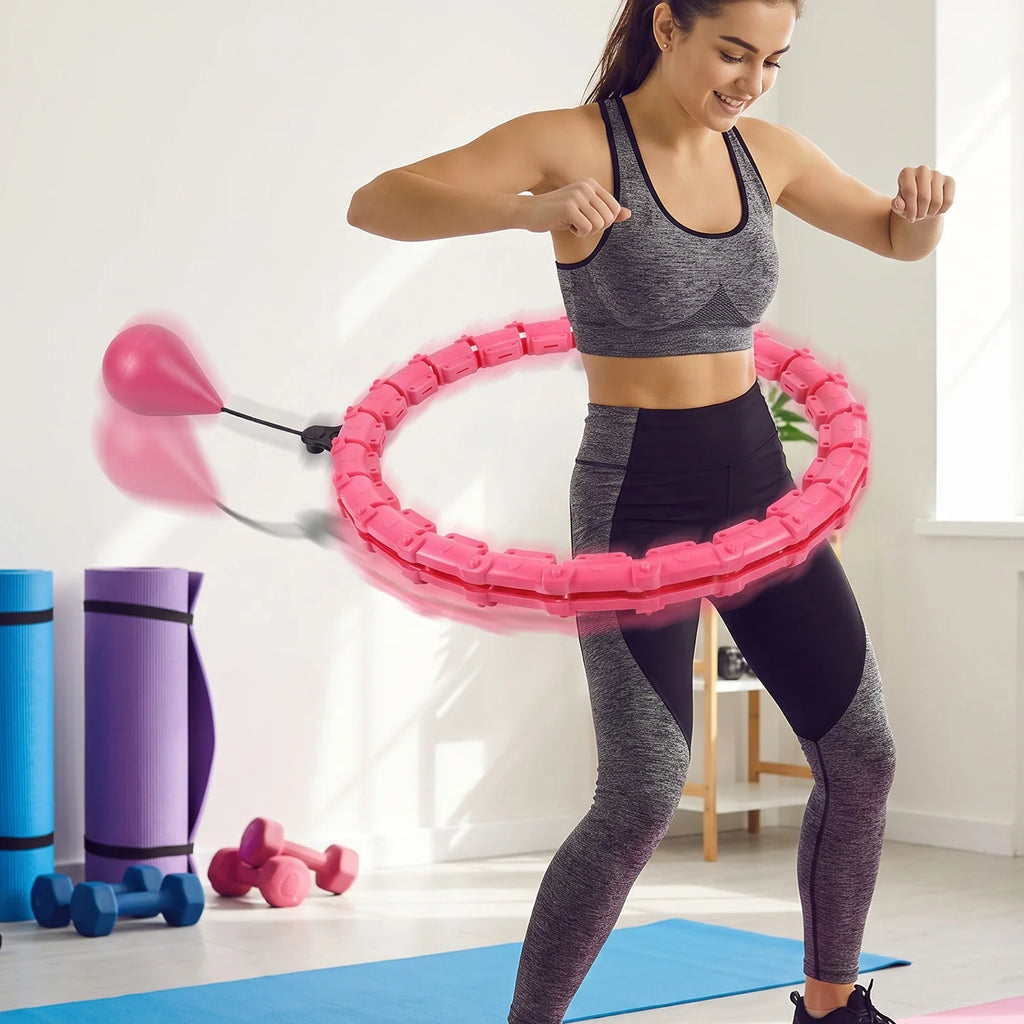 Adjustable Smart Hula Hoop Set With Weighted Ball For Fitness And Waist Exercise