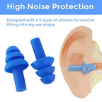 Swimming Ear Plugs – Reusable Waterproof Silicone Comfort Pack of 4