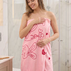Women Wearable Bath Towel Cute Print Soft Quick Dry Bathroom Wrap (1 Pc)