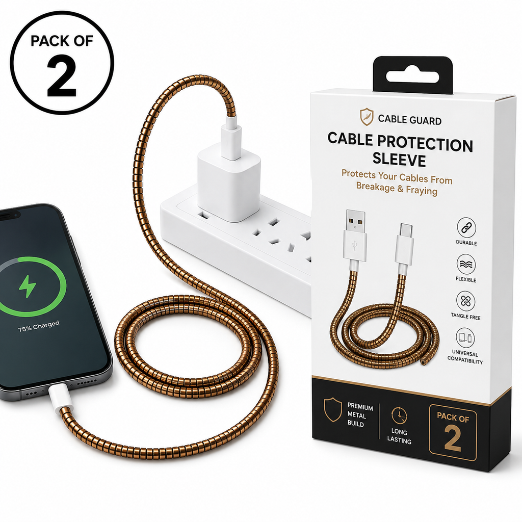 Spiral Cable Protector Sleeve – Durable Flexible Cord Saver Pack of 2