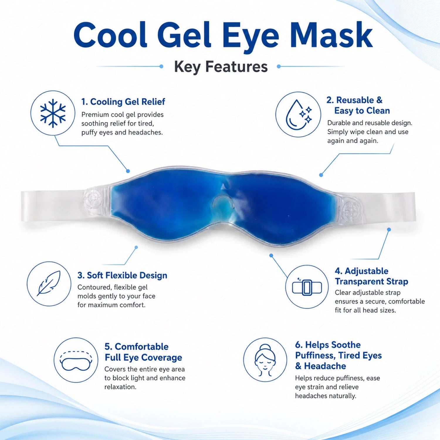 Cooling Gel Eye Mask – Instant Relief & Puffy Eye Reduction