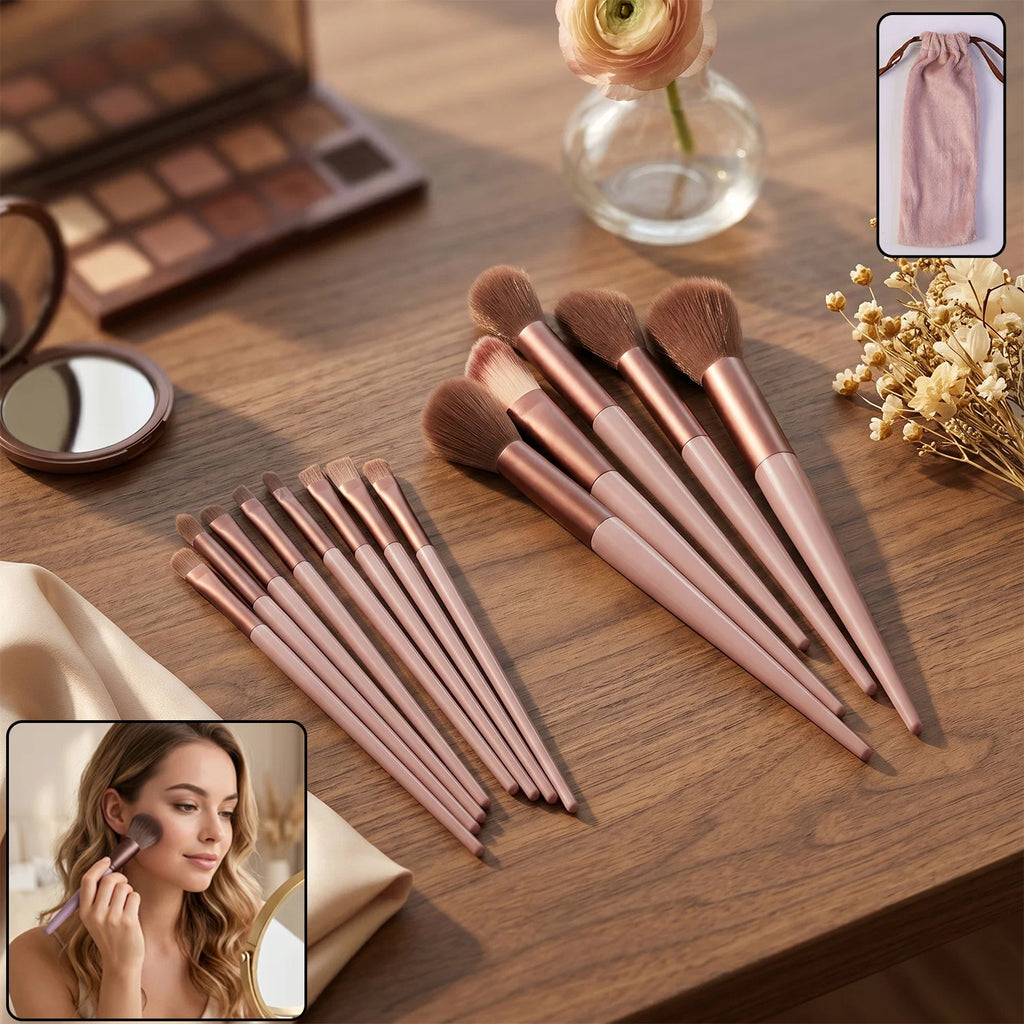 Professional Makeup Brush Set – Complete 13-Piece Collection With Pouch