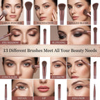 Professional Makeup Brush Set – Complete 13-Piece Collection With Pouch